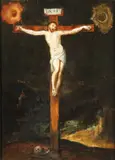 Gillis Mostaert, The Crucifixion, Oil on oak panel