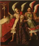 Cuzco School, Saint Rita, Oil on canvas