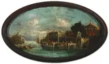 Francesco Guardi, Nocturnal Venetian Scene, Oil on canvas laid down