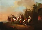 Dirk Maas, At the Blacksmiths, Oil on canvas