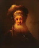 Rembrandt van Rijn, Bearded Man in Oriental Costume, Oil on canvas laid on wood panel