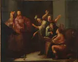 Leonaert Bramer, Moses Casting Aaron’s Rod before Pharaoh, Oil on cradled wood panel