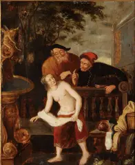 Jan Matsys, Susannah and the Elders, Oil on cradled wood panel