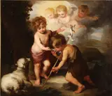 Christ and the Infant St. John the Baptist by Bartolomé Esteban Murillo, Oil on canvas, offered Nov 2011