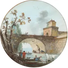 Landscapes with Figures (a pair) by Italian School, 1784, Gouache, offered Nov 2011