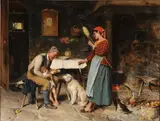 Luigi Bechi, The Happy Family, Oil on canvas