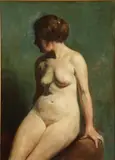 John Edward Goodall, Seated Female Nude, 1880, Oil on canvas