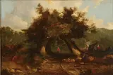 John Crome, Landscape with Figures beneath Trees, Oil on canvas