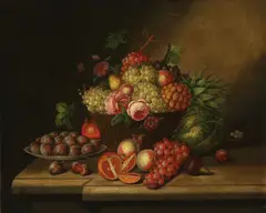 Leo Lerch, Still Life with Fruit, Oil on canvas (unframed)