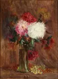 Louis Moreau, Floral Still Life with Grapes, circa 1915, Oil on canvas