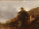 J.W. Handley, Landscape with Cottage, Oil on canvas