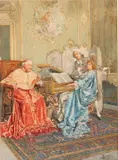 Roberto Raimondi, A Chamber Performance, 1902, Watercolor on paper