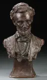 Leo F. Nock, Bust of Abraham Lincoln, Bronze with brown patina