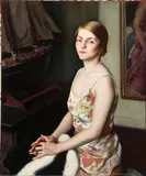 Aiden Lassell Ripley, Portrait of a Beautiful Woman in Silk Dress –circa 1930, possibly the Countess Ida von Zedlitz-Triitszchler, longtime mistress of Henry Ringling North II