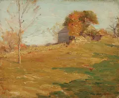 Frank A. Bicknell, The Old Hay Barn, Oil on board