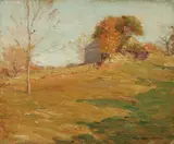 Frank A. Bicknell, The Old Hay Barn, Oil on board