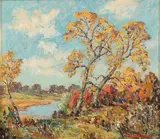 Rupert Lovejoy, Stroudwater Marshes, Oil on board