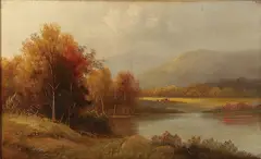 William Hart, Expansive Fall Landscape with Cattle Grazing in the Distance, Oil on canvas
