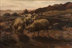 William Preston Phelps, Sheep Grazing, Oil on canvas