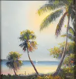 Harold Newton, Shoreline at Dusk, Oil on board