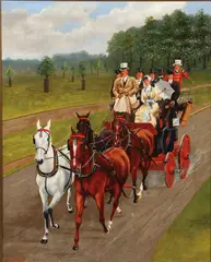 Walter Vernon, Carriage Ride, circa 1920, Oil on canvas