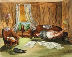 Sunday Morning by Dorothy Young Graham, Watercolor and gouache, offered Nov 2011
