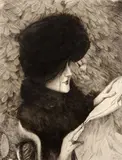 James Jacque Joseph Tissot, Le Journal, 1883, Etching and Drypoint on laid Van Gelder paper Final State