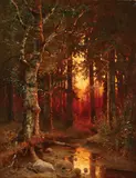 Yuliy Yulevich (Julius) Klever, Wooded Landscape at Dusk, Oil on canvas