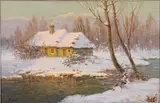 Jakov Ivanovich Brovar, Winter Morning, Oil on wood panel