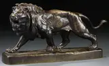Louis Vidal, A Lion, Bronze with brown patina
