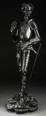 Jacques-Louis Gautier, Don Quixote, Bronze with black patina