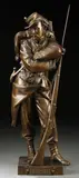 Aimé Millet, A Soldier, circa 1873, Bronze with brown patina and foundry stamp of Jaboeuf & Rouard