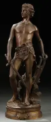 Le Devoir by Adrian Etienne Gaudez, Bronze with brown patina, offered Nov 2011