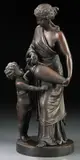 Louis Sauvageau, A Quick Drink, Bronze with reddish-brown patina