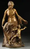 E.J. Jospeh Descomps, Mother’s Joy, Bronze with brown patina