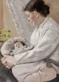 Theodor Hummel, Mother’s Joy, Oil on board