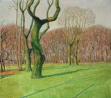 Ferdinand Hodler, Spring Landscape, Oil on canvas