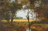 Gerald Coulson, Cambridgeshire Cornfield at Toft, Oil on canvas
