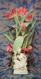 Otto Jung, Floral Still Life with Figurine, 1922, Oil on canvas