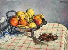 Denise Harrewyn, Fruits d’Hiver, circa 1950, Oil on canvas