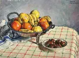 Denise Harrewyn, Fruits d’Hiver, circa 1950, Oil on canvas