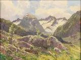 Viktor Gutman, Summer Alpine View – Kötschachtal, Oil on board