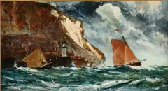 Edwin J. Ellis, Rounding the White Cliffs of Dover, Oil on canvas