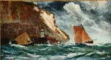Edwin J. Ellis, Rounding the White Cliffs of Dover, Oil on canvas