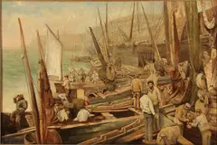 Patrick Henry Bruce, Preparing to Set Sail - A Harbor Scene, Oil on canvas
