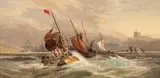 William Gibbons, Fishing in the Channel- a pair, Watercolor
