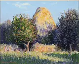 Norman Lloyd, Summer Landscape with Treesand Haymound