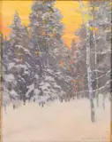 Alfred Jansson, Winter Landscape at Sunset, 1916, Oil on canvas