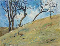Early Spring by Fritz Köhler, 1912, Oil on board (unframed), offered Nov 2011