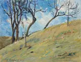 Fritz Köhler, Early Spring, 1912, Oil on board (unframed)